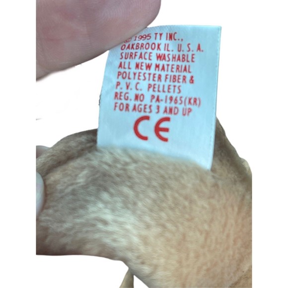 Ty Beanie Baby Derby the Tan Horse With Brown Yarn Mane And Tail No Tag 1995 - Picture 3 of 3